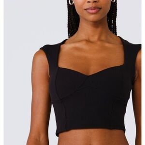 ALO yoga ribbed sweetheart short sleeve